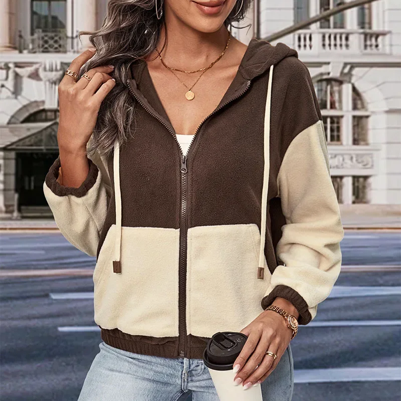 Women’s Hoodie – Fleece Lined – Relaxed Fit – Zip-Up Striped Casual Layering