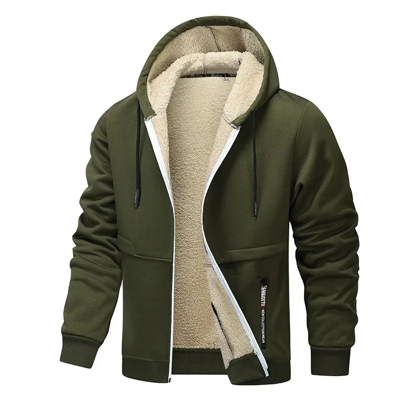 Men’s Jacket – Relaxed Regular Fit – Sherpa Lined – Fleece Outer – Full Zip Hoodie