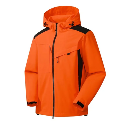 Men’s Jacket – Weather-Resistant – Relaxed Fit – Hooded – Zip Pockets – Zipper Closure