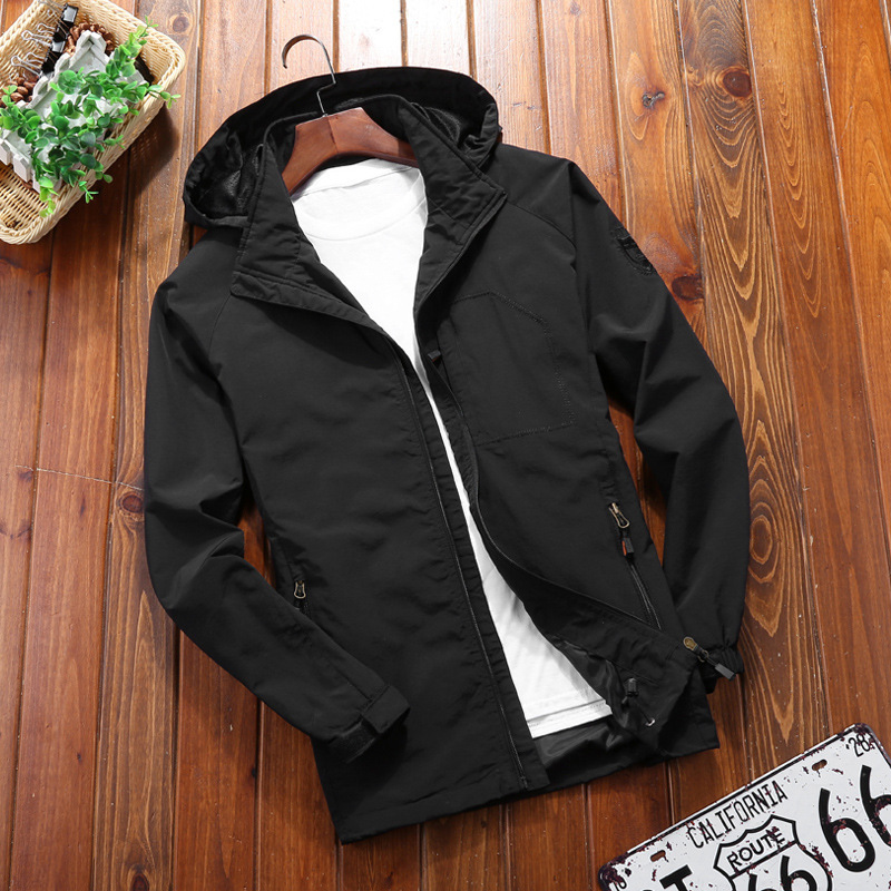 Men’s Hooded Jacket – Lightweight Relaxed Fit – Breathable Mesh – Multi-Pocket Design