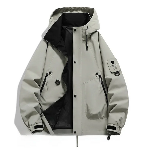 Men's Utility Jacket – Water Resistant – Adjustable Hood and Hem – Multi Pocket