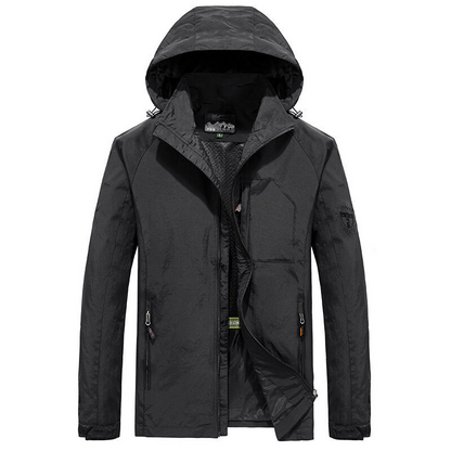 Men’s Outdoor Jacket – Lightweight Quick-Dry – Hooded Loose Fit – Multi-Pocket