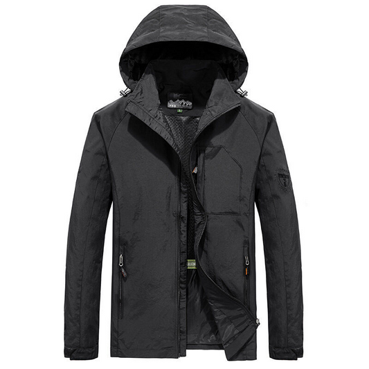 Men’s Outdoor Jacket – Lightweight Quick-Dry – Hooded Loose Fit – Multi-Pocket