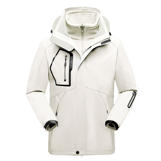Women’s Outdoor Jacket – Water-Resistant – 2-in-1 Design – Removable Fleece Liner