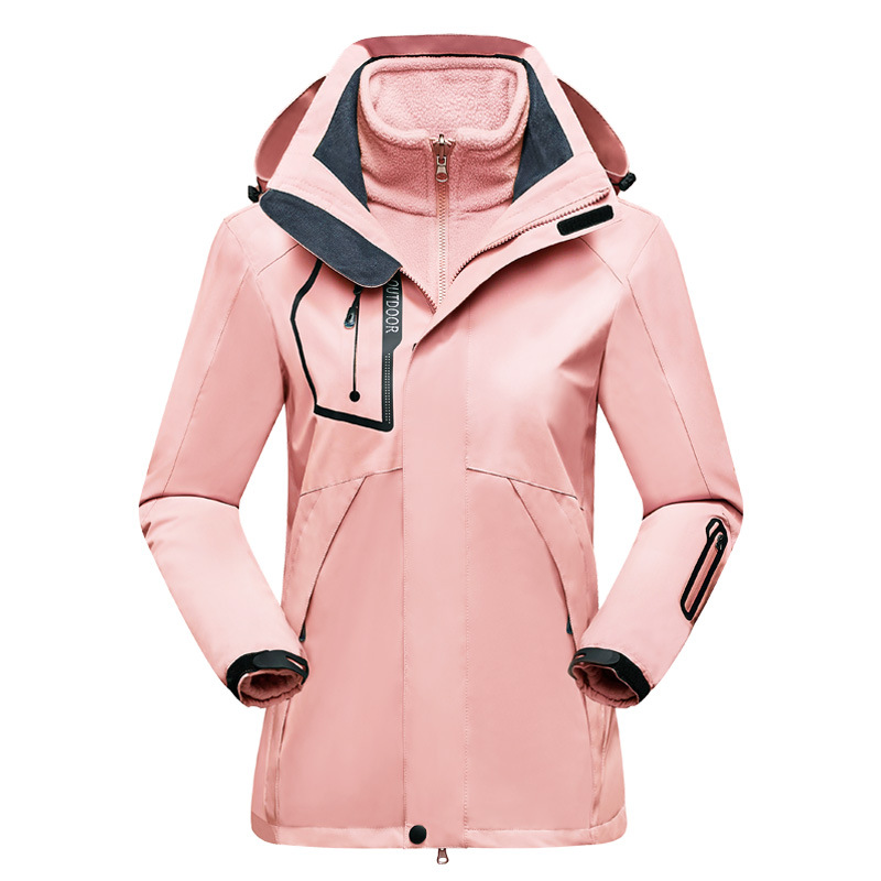 Women’s Outdoor Jacket – Water-Resistant – 2-in-1 Design – Removable Fleece Liner