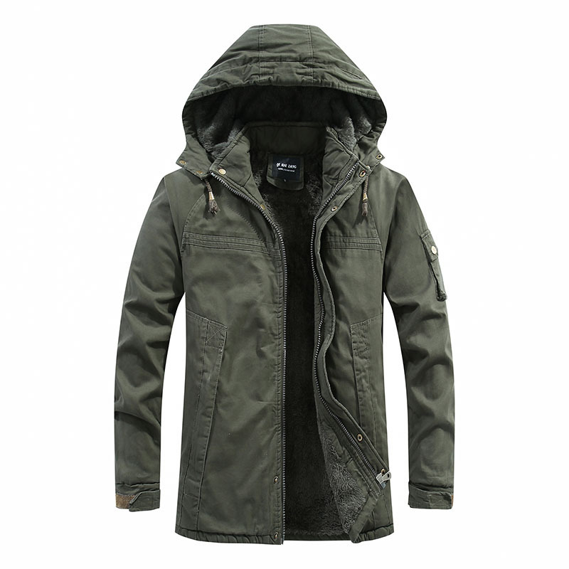 Men’s Hooded Coat – Relaxed Fit – Sherpa Lined – Zipper Front – Utility Pockets