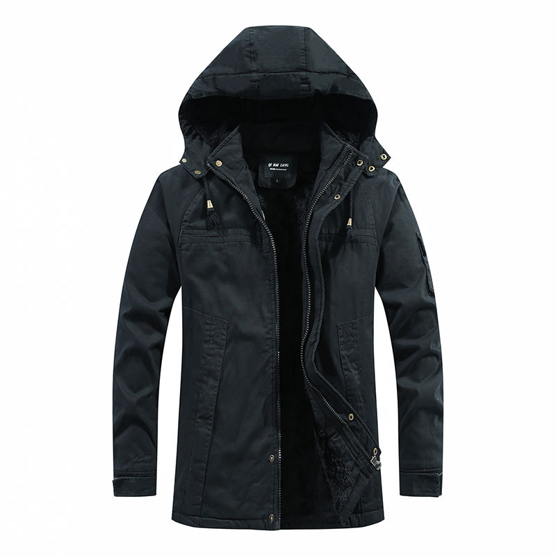 Men’s Hooded Coat – Relaxed Fit – Sherpa Lined – Zipper Front – Utility Pockets