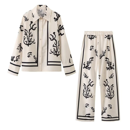 Printed Blouse & Trousers