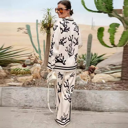 Printed Blouse & Trousers