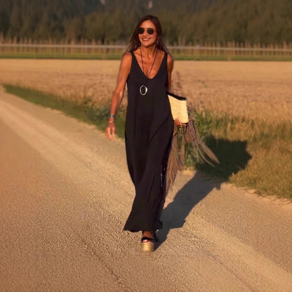 Casual V-Neck Maxi Dress