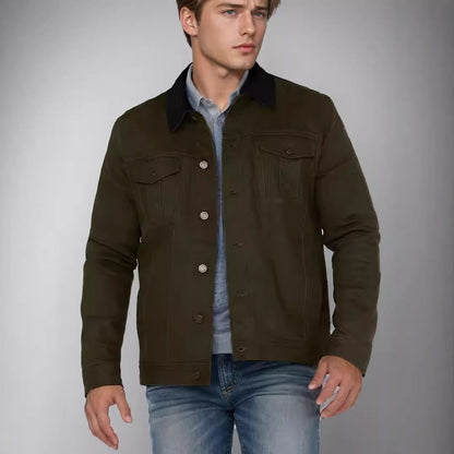 Men’s Tucker Jacket – Regular Fit – Cotton Blend – Button Front – Chest Pockets