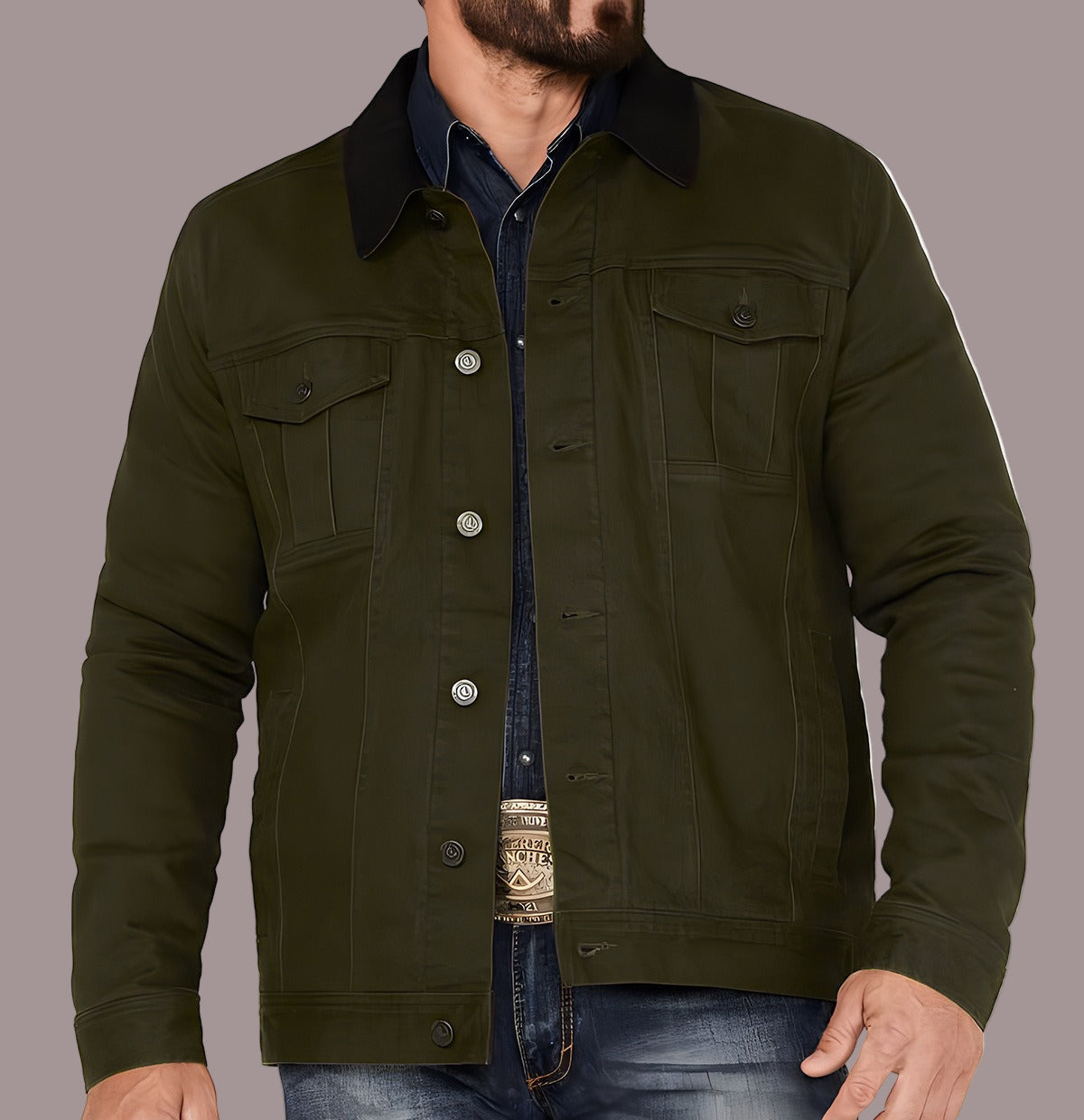 Men’s Tucker Jacket – Regular Fit – Cotton Blend – Button Front – Chest Pockets