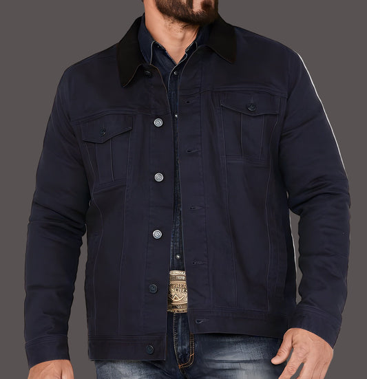 Men’s Tucker Jacket – Regular Fit – Cotton Blend – Button Front – Chest Pockets