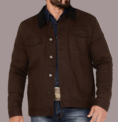 Men’s Tucker Jacket – Regular Fit – Cotton Blend – Button Front – Chest Pockets