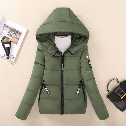 Women’s Quilted Coat – Relaxed Fit – Hooded – Zip Front – Insulated Mid-Length Jacket