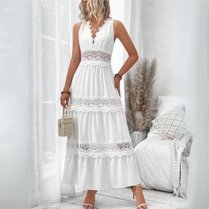 Chic V-Neck Lace Dress