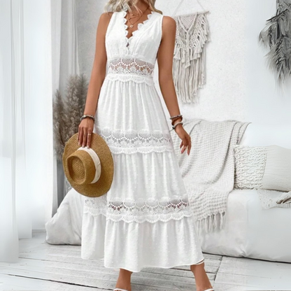 Chic V-Neck Lace Dress