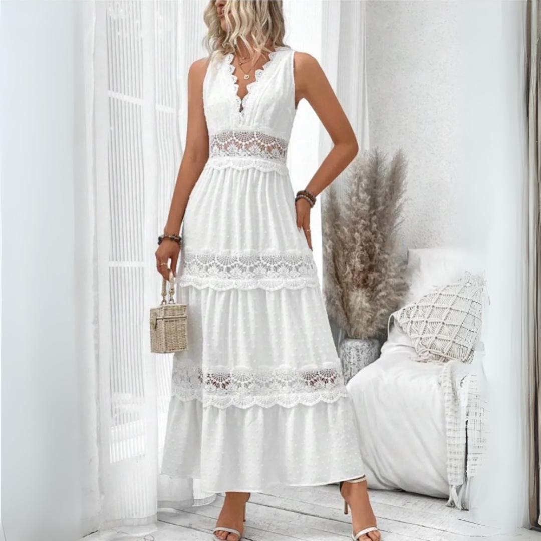 Chic V-Neck Lace Dress