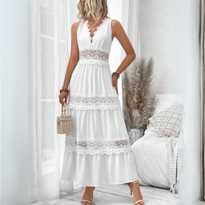 Chic V-Neck Lace Dress