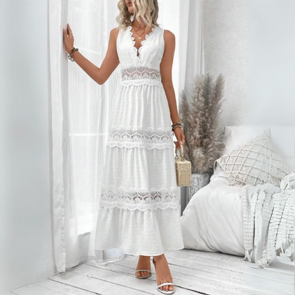 Chic V-Neck Lace Dress
